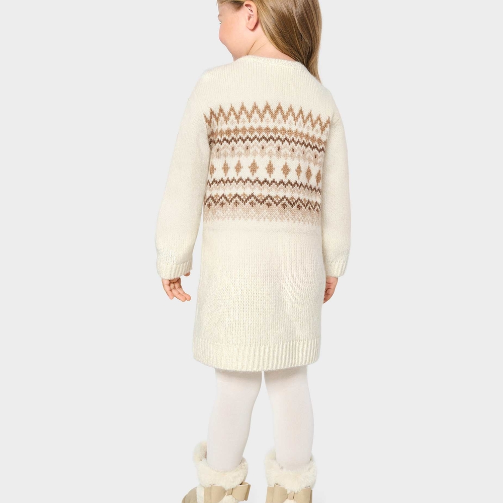 The Children's Place Cream and Brown Knit Dress